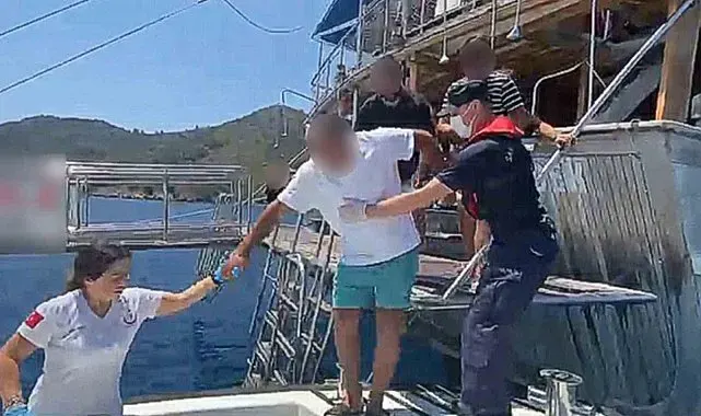 Gezi teknesinde yaralanan vatandaşa tıbbi tahliye gerçekleştirildi