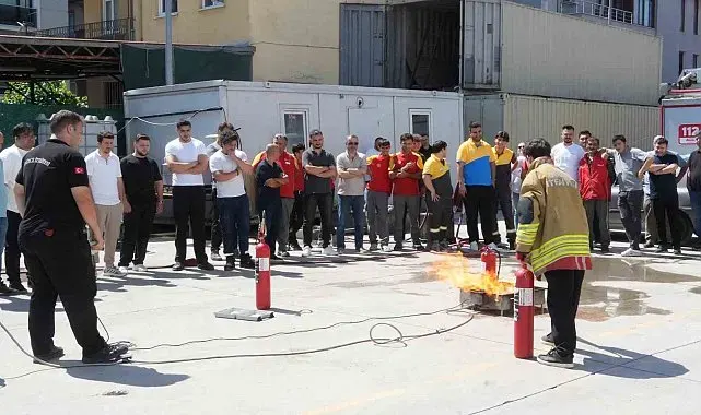 Akaryakıt istasyonu çalışanlarına yangın güvenliği eğitimi