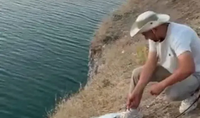 Malatya'da oltaya balık yerine martı takıldı