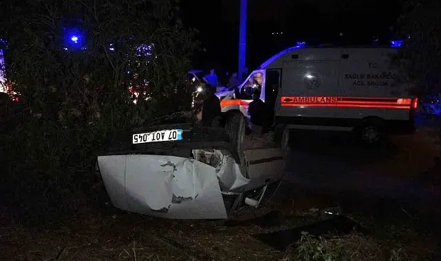 Pehlivanın kullandığı otomobil takla attı: 4 yaralı