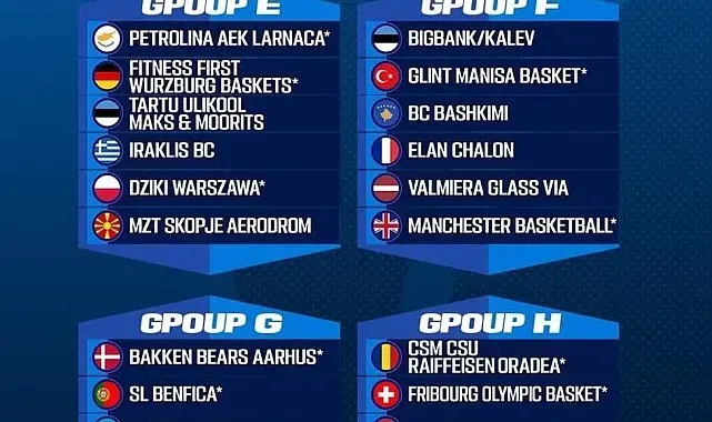 Denizli Basket elenirse FIBA Europe Cup'ta G Grubu'nda mücadele edecek