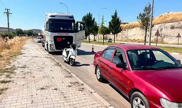 Gaz yüklü tır otomobile çarptı: 1 yaralı