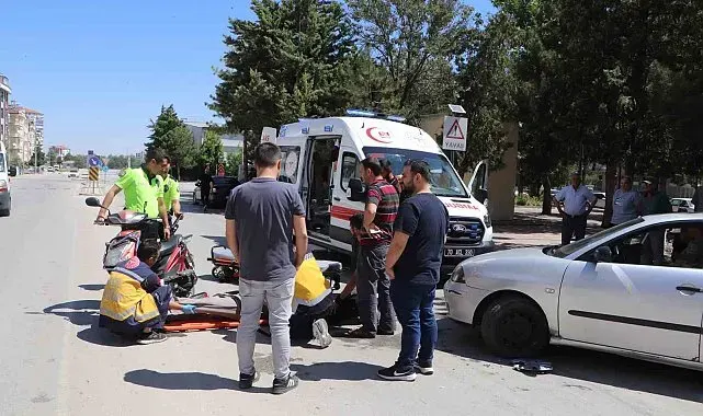 Karaman'da otomobille çarpışan elektrikli bisikletin sürücüsü yaralandı