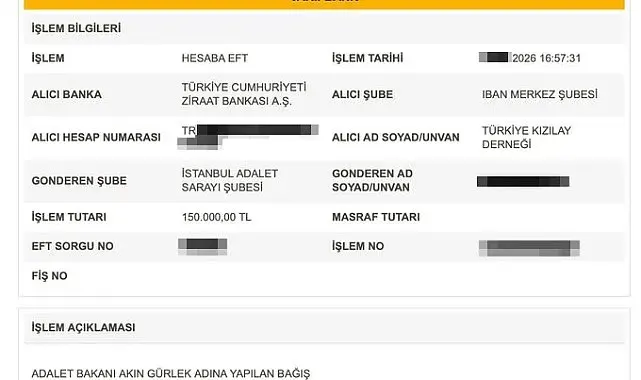 Bakan Gürlek, Kızılay'a 150 bin lira bağışladı