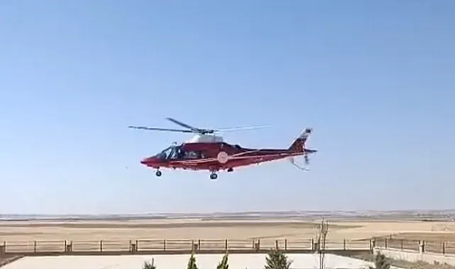 Yenidoğan bebeğe ambulans helikopter
