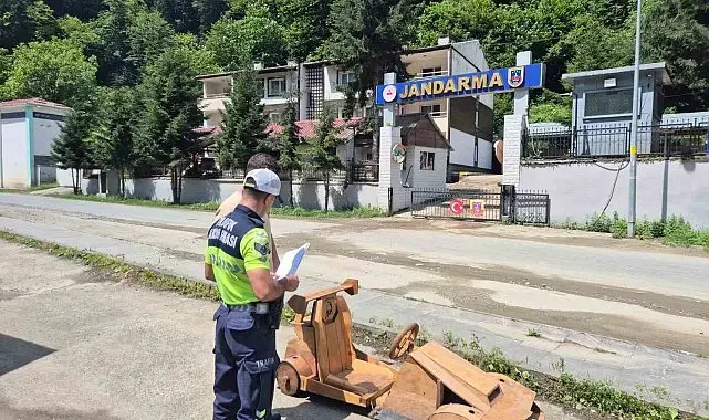 Saatte 70 kilometreyi aşan ahşap araca el konuldu
