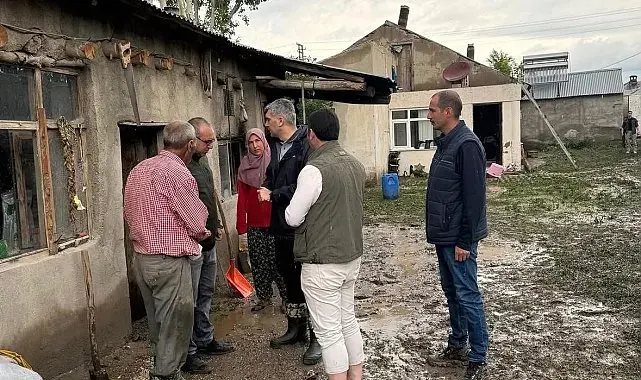 Diyadin'de yağışın ardından tüm kurumlar sahada