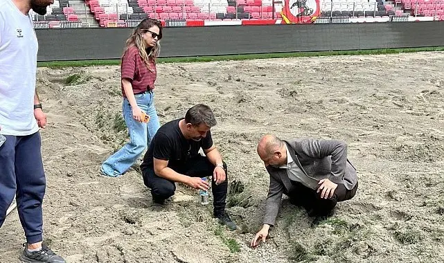 Samsun 19 Mayıs Stadı'nın zemini yeni sezona hazırlanıyor