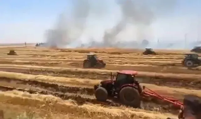 Anız yangını tarım malzemelerini kül etti