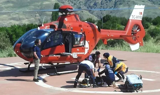 Malatya'da yaralanan vatandaş hava ambulansıyla hastaneye sevk edildi