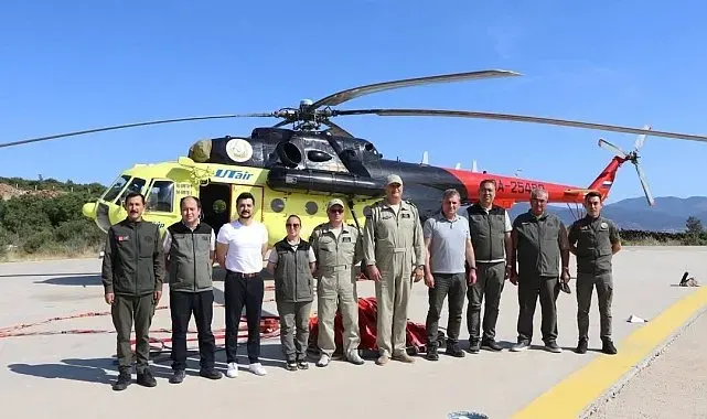 Yatağan'da konuşlu yangın söndürme helikopteri hizmete başladı