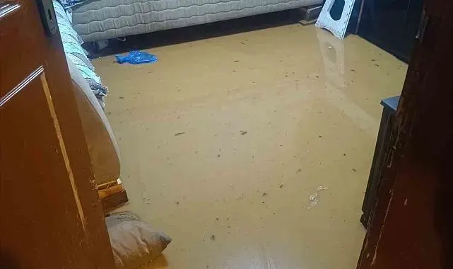 Sağanak yağış sebebiyle evleri su bastı