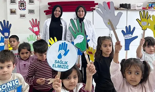 Kahta'da minik öğrencilere el hijyeni eğitimi
