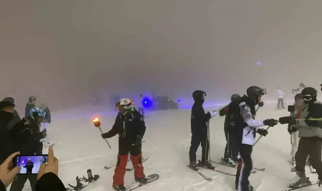 Yeni yıl coşkusunu Erciyes'te yaşadılar