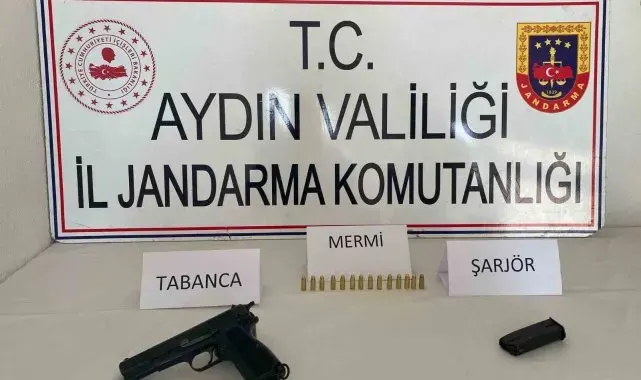 Köşk'te ruhsatsız tabanca ele geçirildi