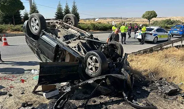 Takla atan otomobilin sürücüsü ağır yaralandı