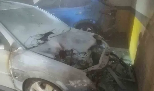 Otoparkta araç yangını paniğe neden oldu