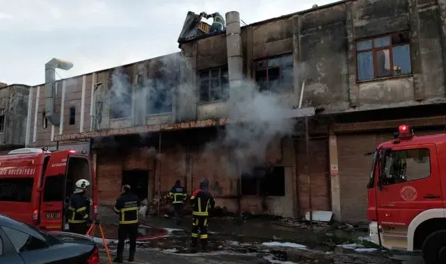Samsun'da mobilya imalathanesinde yangın