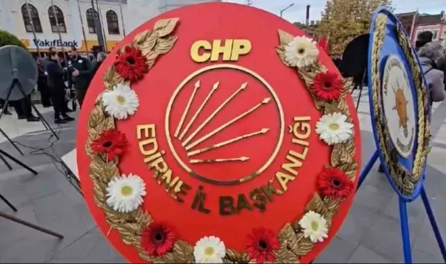 Edirne'nin kurtuluş gününde CHP'nin çelengi sahipsiz kaldı