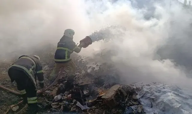 Samandağ'da çıkan kamışlık yangını söndürüldü