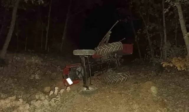 Bilecik'te devrilen traktörün sürücüsü yaralandı