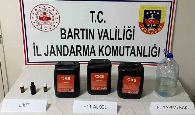 Bartın'da 15 litre etil alkol ele geçirildi