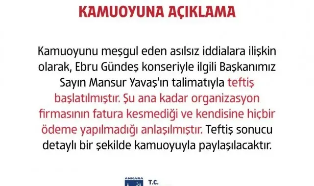 ABB'den Ebru Gündeş konserine ilişkin açıklama