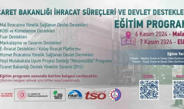 Ticaret Bakanlığı ihracat süreçleri ve devlet destekleri eğitim programı başlıyor