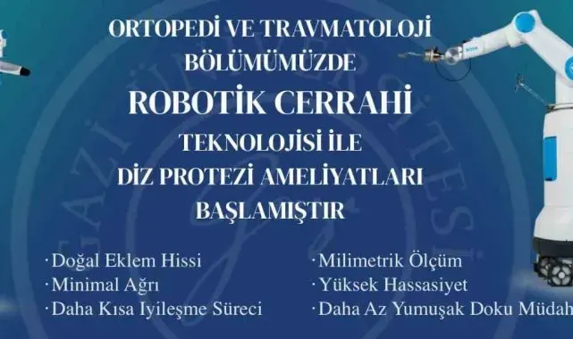 Diz protezi ameliyatları yapay zekalı robotik cerrahiyle yapılıyor