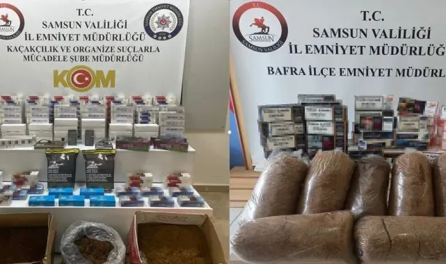 Samsun'da kaçak tütün mamulleri ele geçirildi
