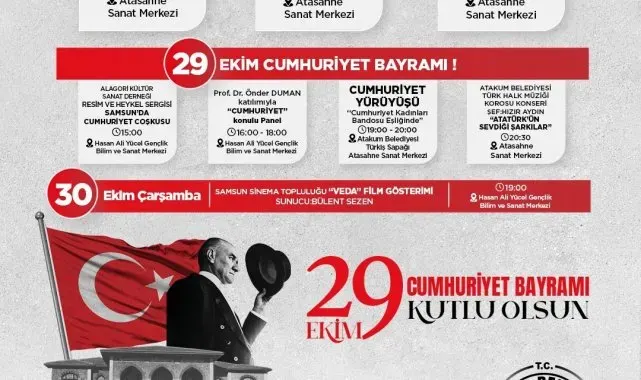 Atakum'da 29 Ekim'e özel program