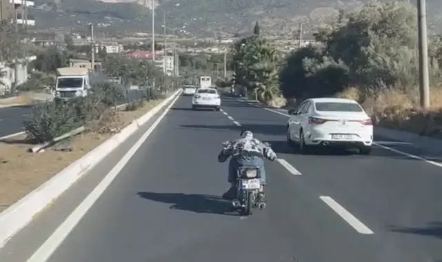 Milas'ta trafikte tehlikeli anlar