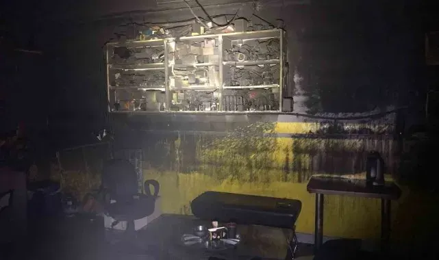 Amasya'da oto tamirhanesinde yangın çıktı