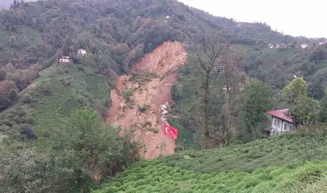 Rize'de heyelan